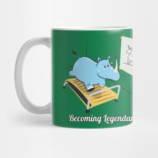 Becoming Legendary, Funny Rhino Unicorn Workout Gym Cartoon Mug